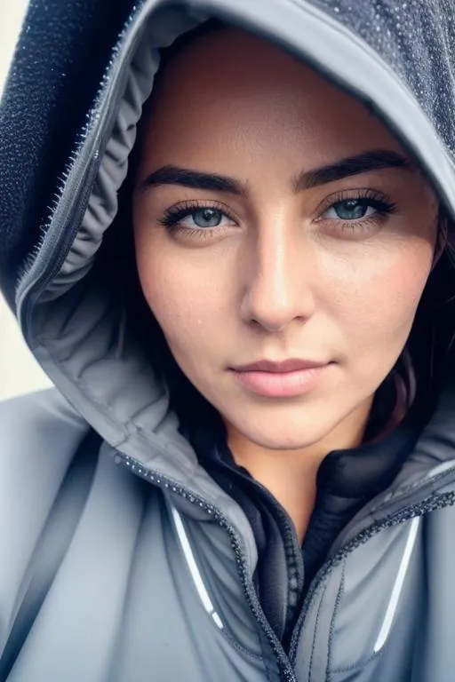 Close Up Selfie Of A Woman Wearing Wet Clothes High