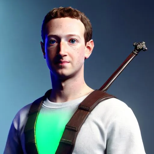 Prompt: 1998 retro Video game Box art 3D render portrait of ((Mark Zuckerberg)) cosplaying as Link holding a master sword and wearing a green link outfit from The Legend of Zelda: Orcarina of Time (1998) for Nintendo 64