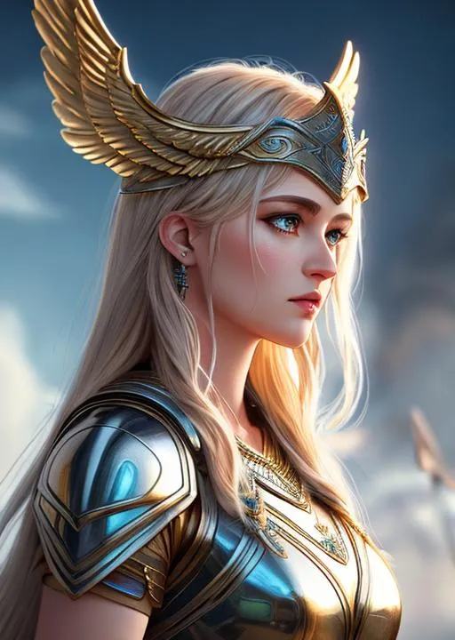 gorgeous Valkyrie, Norse Mythology, cinematic light