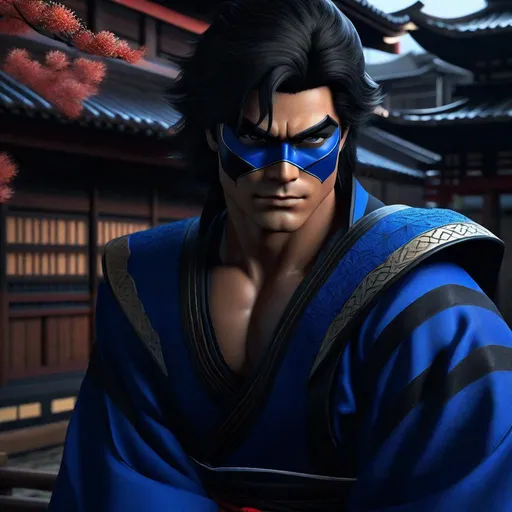 Prompt: Portrait of {  Ninja  Grayson Nightwing } in  {edo era Japan}, perfect composition, hyperrealistic, super detailed, 8k, high quality, trending art, trending on artstation, sharp focus, studio photo, intricate details, highly detailed,happy face, by greg rutkowski