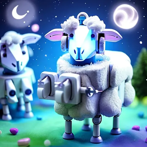Prompt:  robotic magical sheep 