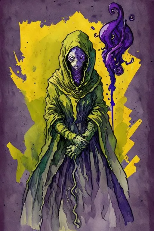 Prompt: jester eldritch tentacle tarot card