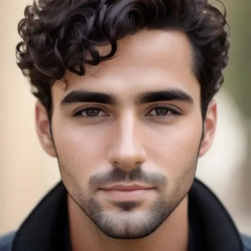 Prompt:  a handsome young man aged 35 years with dark curls,4k,  facial closeup



