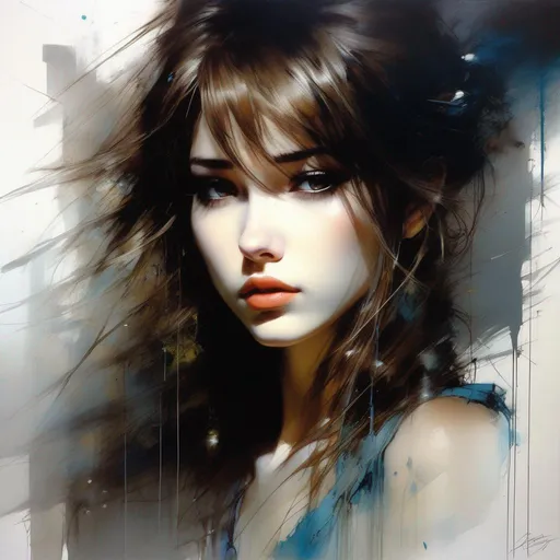 Prompt: Anime,full body, shiny skin, detailed face, detailed eyes, insanely detailed, brown hair, hazle eyes. concept art by Stephen Gammell, Pino Daheny, Jeremy Mann, Alex Maleev, Carne_Griffiths, 32k, studio cinematic lighting, oil on canvas, fine art, super efficient light, crisp focus, graininess, feeling of passion, ideal body proportions.