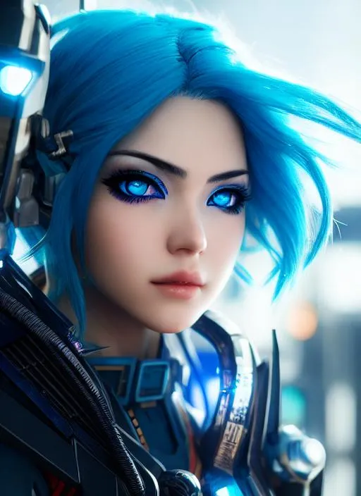 Prompt: Portrait of hot anime girl with blue hair and with cute face, cyberpunk, perfect composition, hyperrealistic, super detailed, 8k, high quality, trending art, trending on artstation, sharp focus, studio photo, intricate details, highly detailed, by greg rutkowski