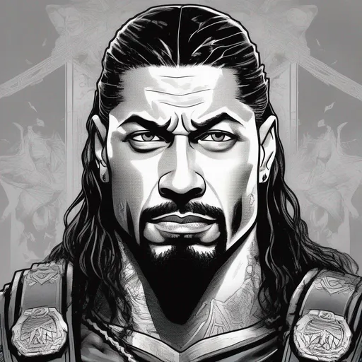 Prompt: Roman Reigns 
  illustrated by  Grant Morrison