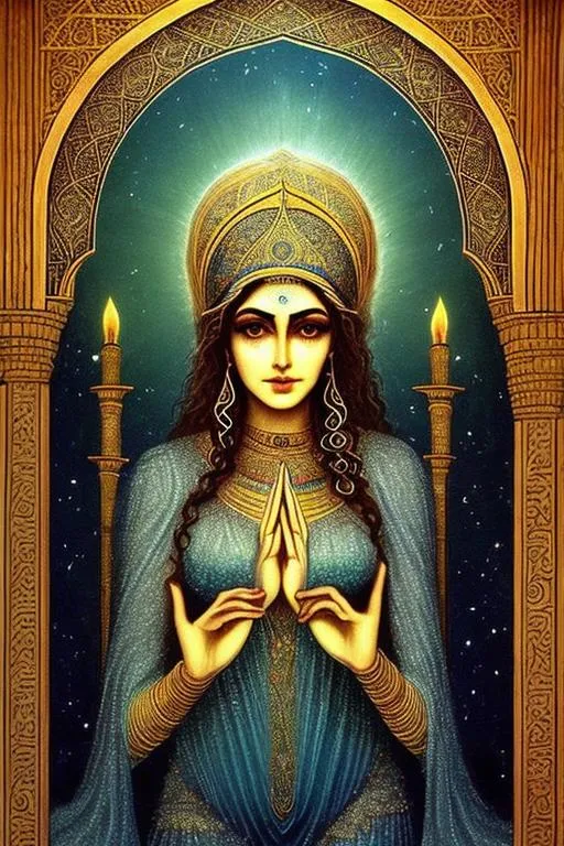 Prompt: Anahita is the Old Persian form of the name of an Iranian goddess and appears in complete and earlier form as Aredvi Sura Anahita, the Avestan name of an Indo-Iranian cosmological figure venerated as the divinity of "the Waters" (Aban) and hence associated with fertility, healing and wisdom. The symbol of goddess Anahita is the Lotus flower. Lotus Festival is an Iranian festival that is held on the sixth day of July. Holding this festival at this time was probably based on the blooming of lotus flowers at the beginning of summer.