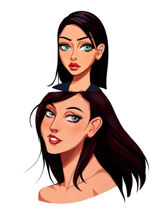 Prompt: Beautiful woman cartoon portrait 