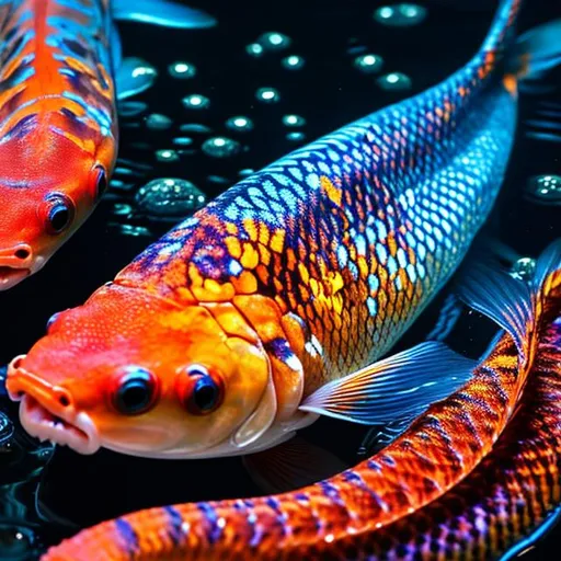 Prompt: super fine detail, hyper-realistic, 8k Ultra-realistic, ultra high definition, Ultra realistic, natural lighting, cinematic lighting, cinematic shadows, high quality, fine-tuned, realistic, ultra-high resolution, composition, upscale image, cyberpunk neon koi fish, blacklight effect.