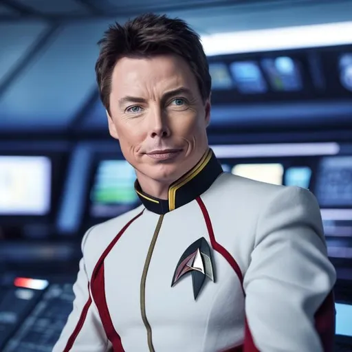 Prompt: John Barrowman in a Starfleet uniform