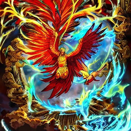 Prompt: 
The firebird is a creature of Slavic mythology, mainly present in old Russian and Ukrainian fairy tales, while the phoenix can be traced back to ancient Africa. Nonetheless, there are many parallels of the Slavic Firebird, from Iranian legends of magical birds to the Brothers Grimm fairytale The Golden Bird
