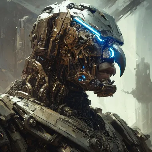 Prompt: extreme closeup eagleheaded android mech, highly detailed, sharp focus, vivid colors, intricate design, dramatic, character design, sharp focus, dramatic lighting, art by Abbott Handerson Thayer and Jeremy Mann
epic scene, biblical, cinematic, universe