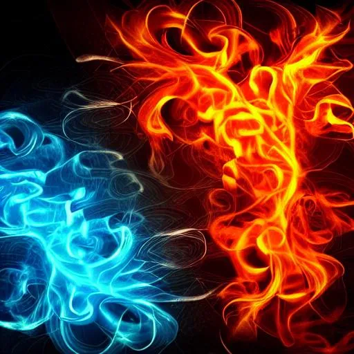 blue and red flames wallpaper