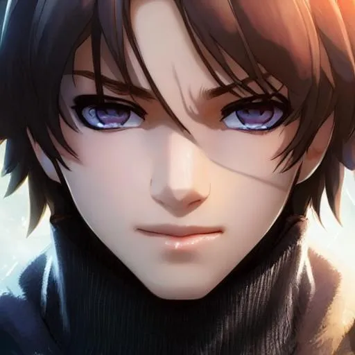 Prompt: Closeup face portrait of a {boy}, smooth soft skin, big dreamy eyes, beautiful intricate colored hair, symmetrical, anime wide eyes, soft lighting, detailed face, by makoto shinkai, stanley artgerm lau, wlop, rossdraws, concept art, digital painting, looking into camera