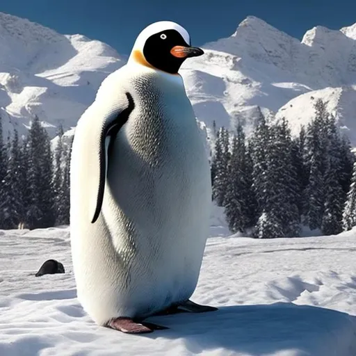 Prompt: actual photo of penguin jesus, surprise me