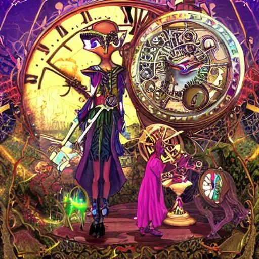 Prompt: dmt elves, dmt, clockwork elves