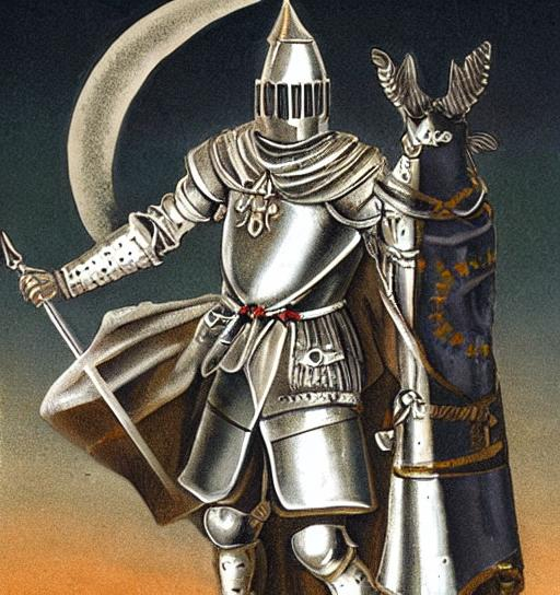 Europe, Mediaeval knight, moon light ,Big knight | OpenArt