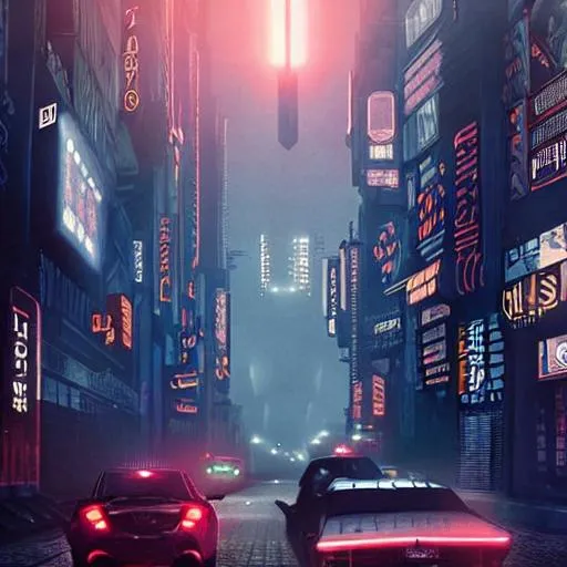 Prompt: Blade Runner 2049 city by night with postapocaliptic hint 
