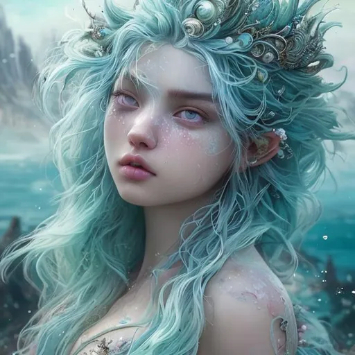 Prompt: ( Aqua gradient hair colour, messy), a beautiful, goddess (white gradient hair colour, messy),  crown, landscape, detailed, floral, fantasy, landscape, floral, goddess, soft, pretty visuals, aestheticfull body and face focus, intricate details, exceptional detail, fantasy, ethereal lighting, hyper sharp, sharp focus, photorealistic portrait, detailed face, highly detailed, realistic, hyper-realistic, colourful, unreal engine, Ultra realistic large chest, athletic body, Highly detailed photo-realistic digital artwork. High definition.  Biggals, beautiful face, beautiful body, beautiful eyes, beautiful hair, smooth textures, is a digital painting with vibrant colours and exceptional detail, created using 3DS Max, AppGameKit, and Behance HD, sketch.. In a greek goddess style. Full body. In the background beautiful Planets must be moving




