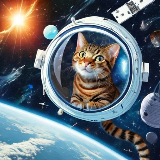 Prompt: A cat in space