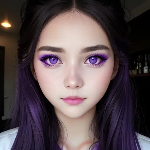 Prompt: Violet eyes, beautiful girl