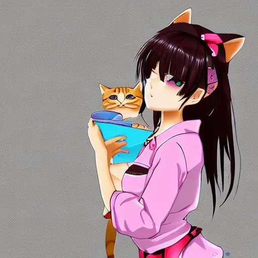 Prompt: cute
 anime cat girl

