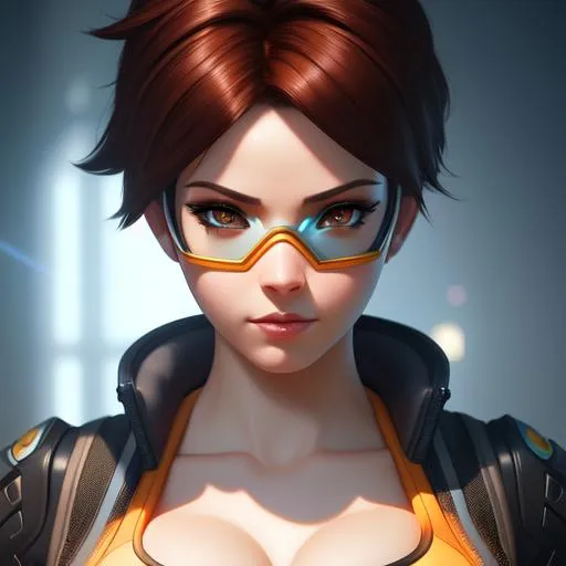 ultra realistic illustration of tracer overwatch