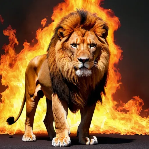 Prompt: Fire Lion