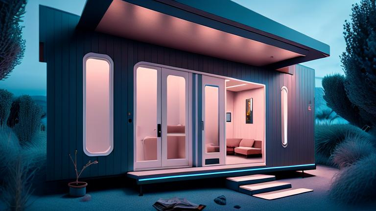 Modern Futuristic Tiny Home, House, With Liminal Spa... | OpenArt