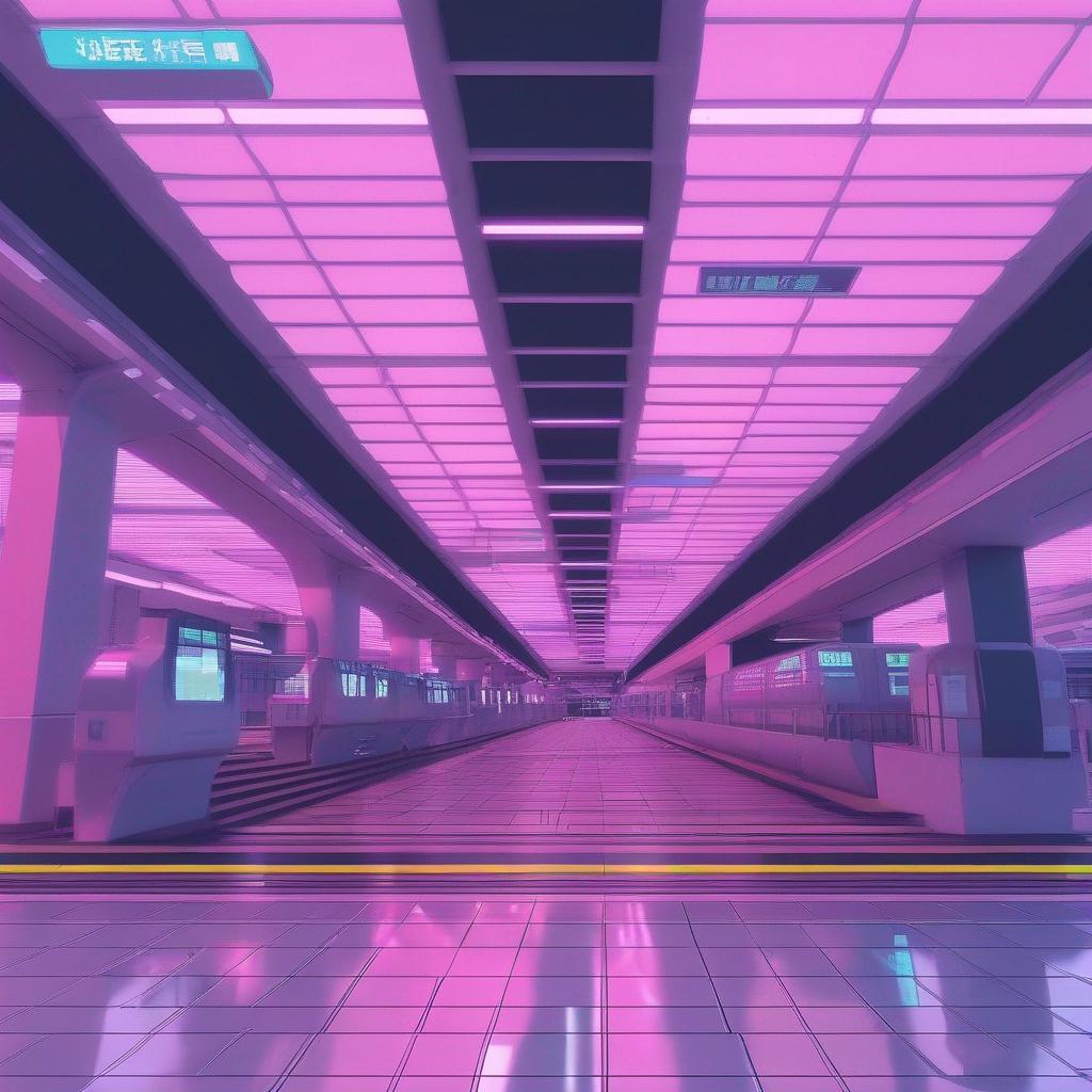 mrt station,aesthetic vaporwave