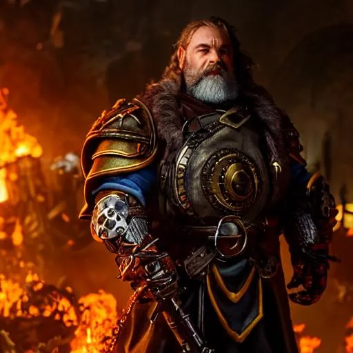 Prompt: An older male dwarf in steampunk, diesel powered mech armor, rifle, add gauntlet guns, lord of the rings setting, UHD, HDR, 8K, RPG, UHD render, HDR render, 3D render cinema 4D, cinematic light, high res intricately detailed complex.