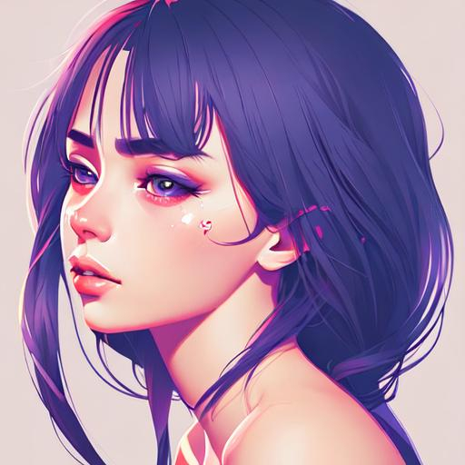 Melancholy Beauty 2d Vector Illustration Portrait Openart