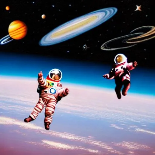 Prompt: black children playing in space