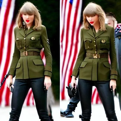 Prompt: Taylor swift in military outfit