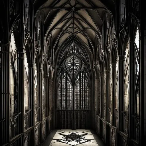 Prompt: Random gothic art, real life , humanoid , dark room , correct symmetry