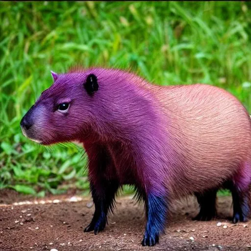 Prompt: purple capybara