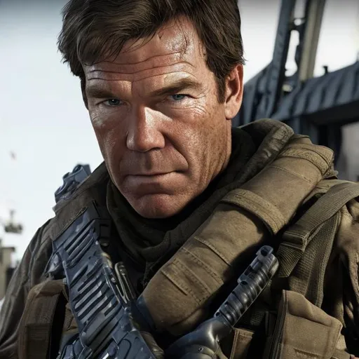 Prompt: Dennis Quaid in Call of Duty