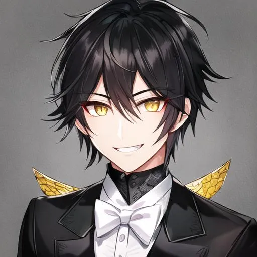 Better quality male character black hair yellow e