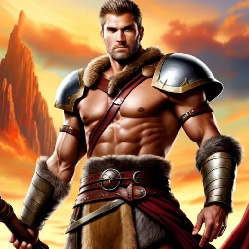 Prompt: Fullbody of Spartacus as Leif Eriksson. confident professional. derisive expression. sharp crisp detail. Very realistic, 8k resolution. 