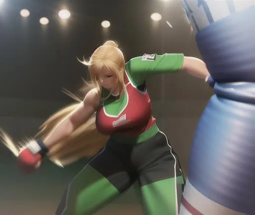 Prompt: Beautiful tallgirl punching bag training muscle kicking
Bursting crushing smashing punching sandbag Highdefinition photorealistic illustration highquality 3d anime 