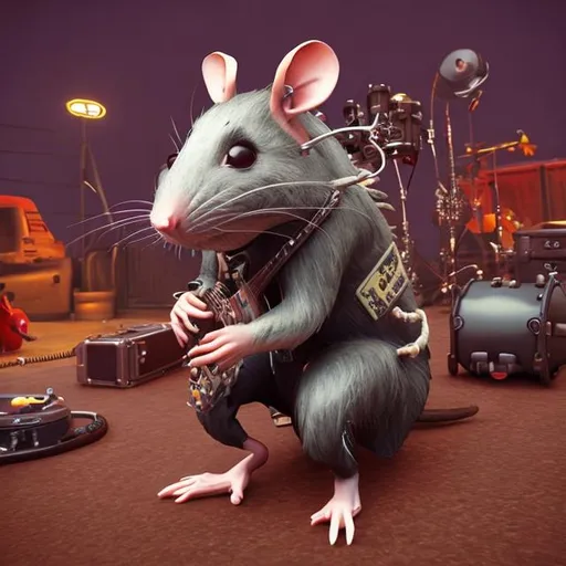 Prompt: Rat rocker avatar