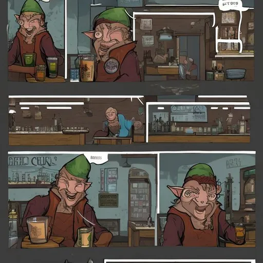 Prompt: Lars is the owner of Lars' Pub, an old, famous drinking establishment in the heart of Praxis. He is an unassuming elf, but quite jovial. You may ask him to serve whatever drinks are on his menu.