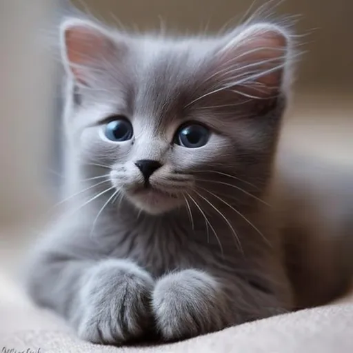Prompt: cute baby Grey cat