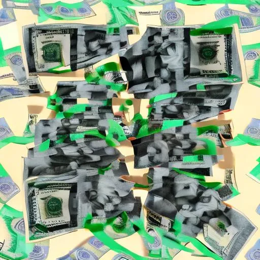 Prompt: falling dollar bills