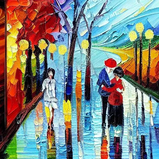 Prompt: oil painting naive people impressionism