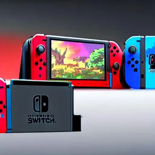 Prompt: nintendo switch 2, 4k concept art