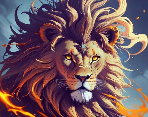 Prompt: a lion head, fantasy world, dark background, overwatch, clean design, epic Instagram, artstation, splash of colorful paint, contour, hyperdetailed intricately detailed, unreal engine, fantastical, intricate detail, splash screen, complementary colors, fantasy concept art, 8k resolution, deviantart masterpiece, oil painting, heavy strokes, paint dripping