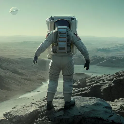 Prompt: Astronaut on a alien planet 