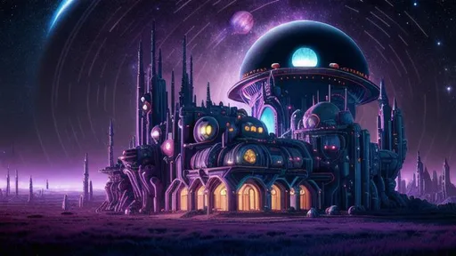 Prompt: Outer space Castle, in Suburban Saturn, Rural area in the distance, deep color, 64 megapixels, 8K resolution, dynamic lighting, ominous, twilight, spacecore, dreamcore, landscape, intricate, infinity, Neuron Pathways, eldritch, Omnipresent, hyperdetailed, radiant