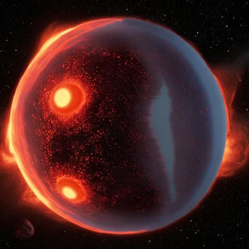 Prompt: a hot planet with carbon oxygen